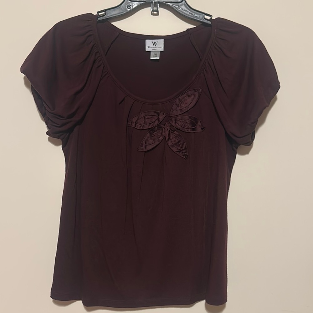 Worthington Women's Blouse in Deep Brown